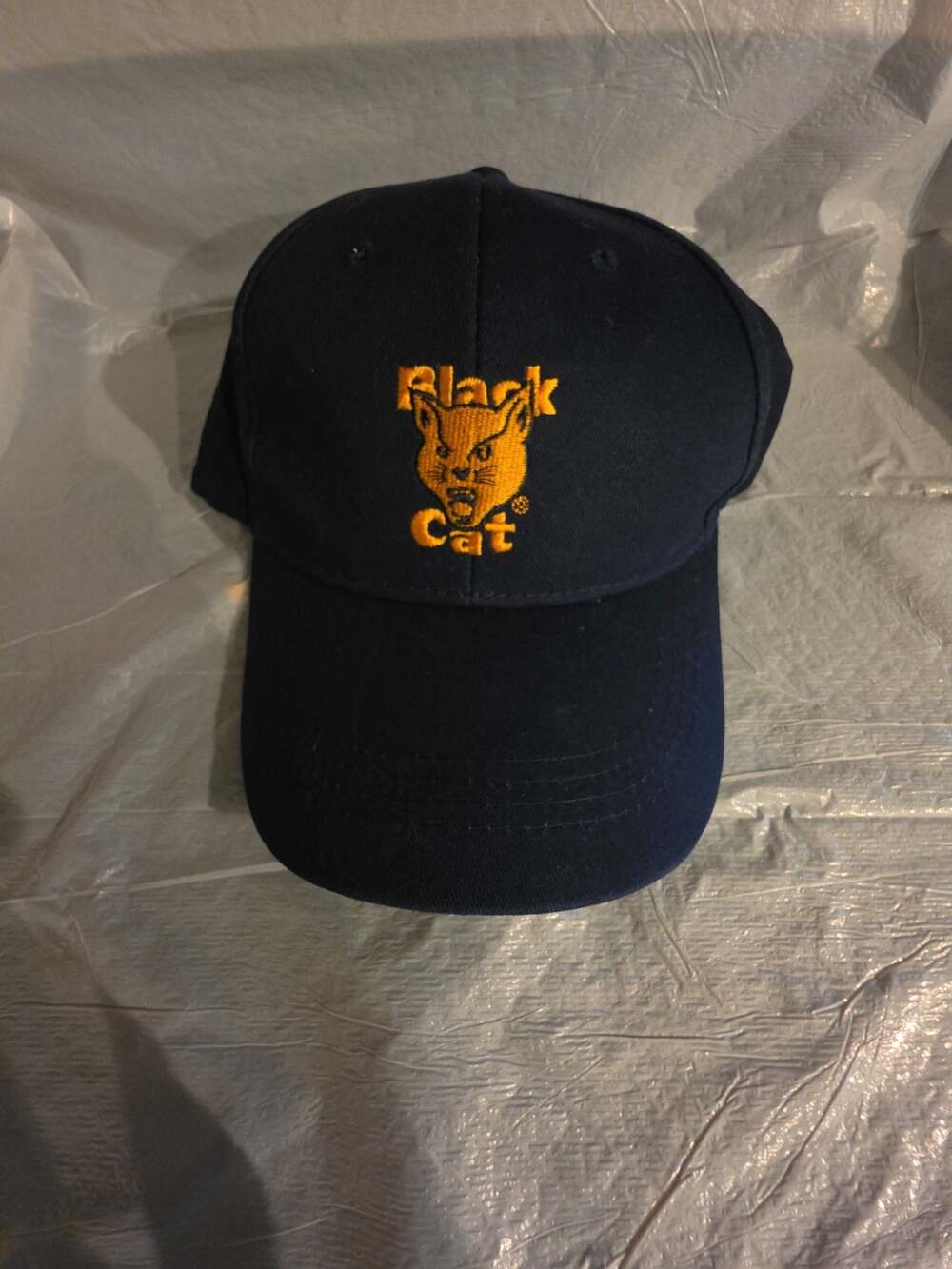 Black Cat Fireworks Baseball Cap Blue Adjustable Embroidered Logo Hat OSFA